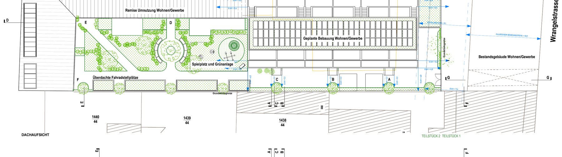 Lageplan der Hofsituation Wrangelstraße 52